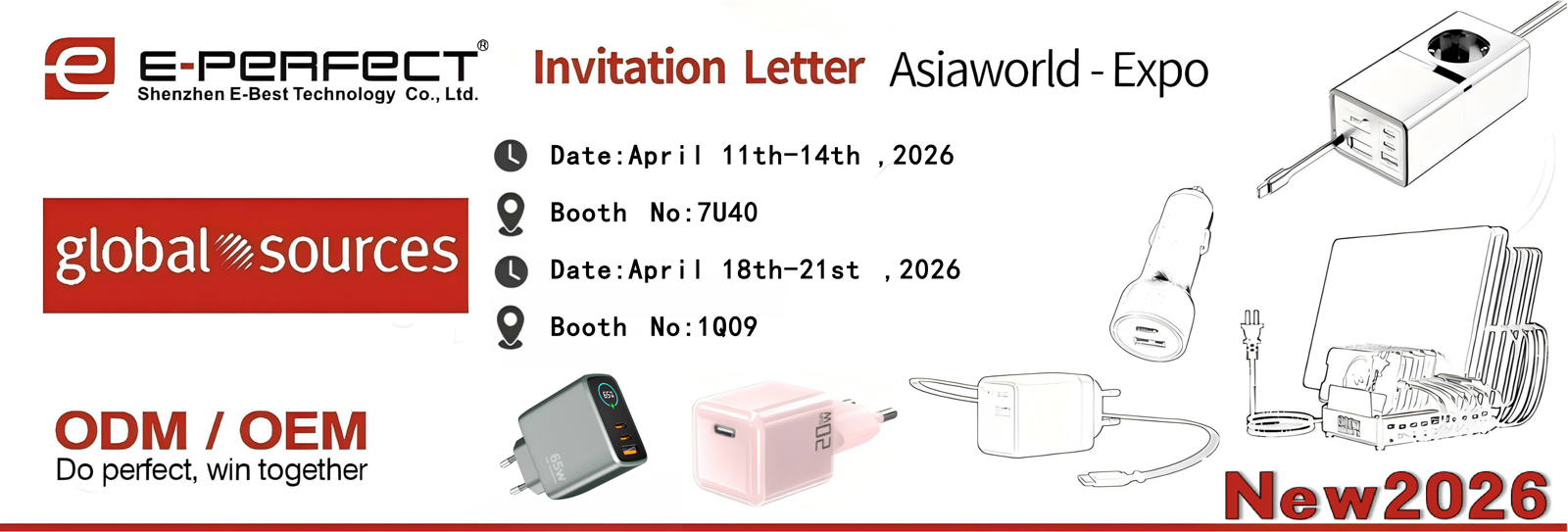 We're pleased to invite you to visit us two booth at the Hong Kong Global-Sources Asia-world Expo.