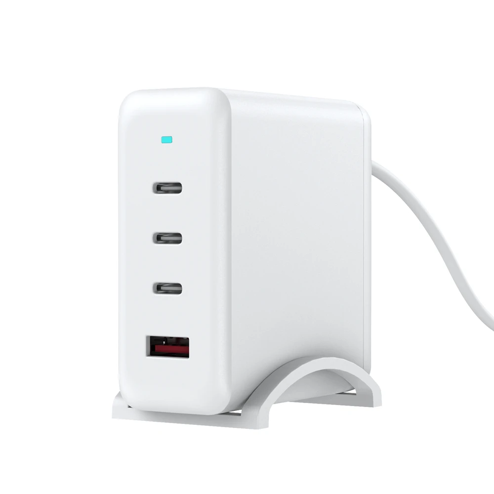 PD3.0 GaN 100W 3C+1A Wall Charger Or Desktop power adaptor with extension cord