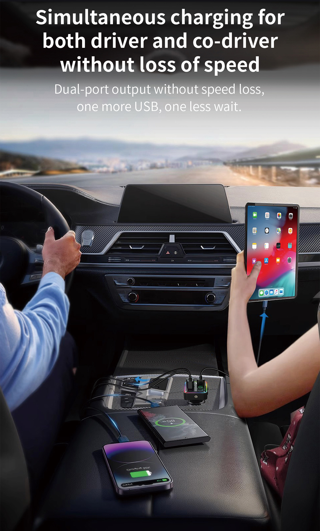Ambient Colorful light Car Charger