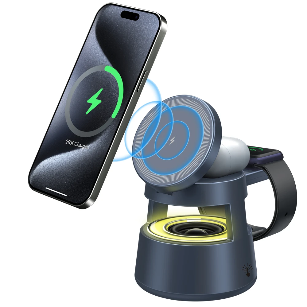 Magnetic 5 in 1 Wireless charging with Speaker