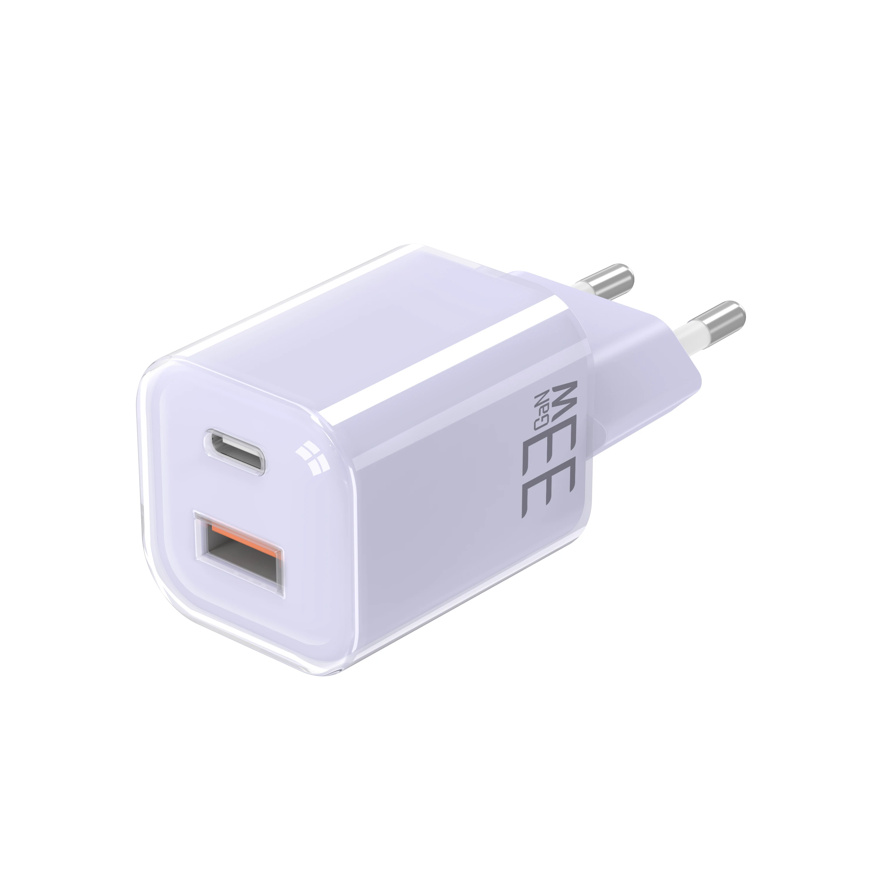 GaN Mini wall charger with transparent cover,  30W A+C