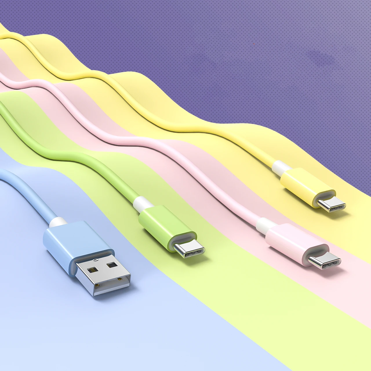 Macaron-colored Liquid Silicone Charging Cable